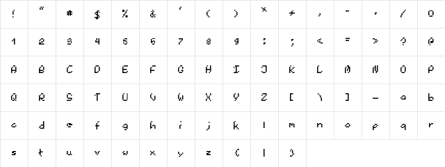jot it down Regular  glyph index