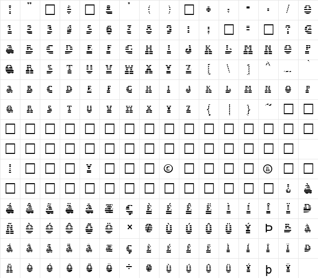 FZ JAZZY 16 STRIPED Normal  glyph index