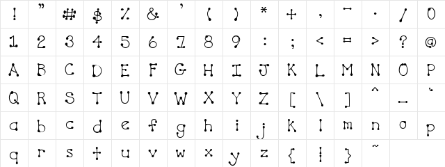 DJ Goo Regular  glyph index