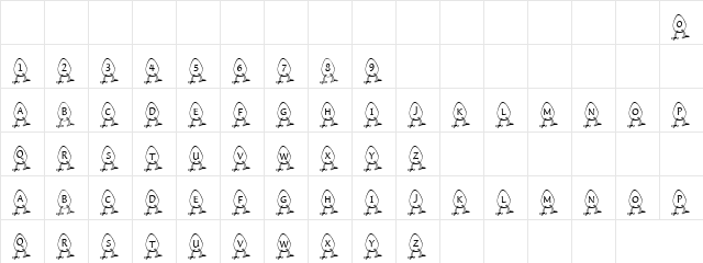 Egg Marie Regular  glyph index