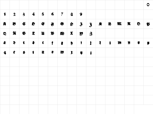 Fundamentalist Regular  glyph index