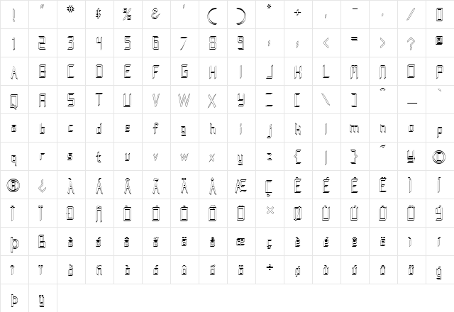 FZ DIGITAL 8 HOLLOW Normal  glyph index