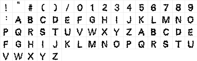 Blobs Regular  glyph index