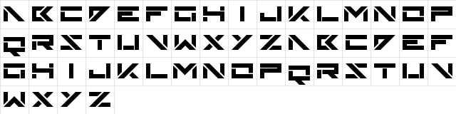 Skinz Regular  glyph index