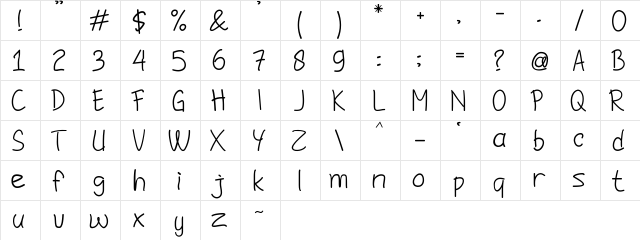 Jomblo Ngenes Regular  glyph index