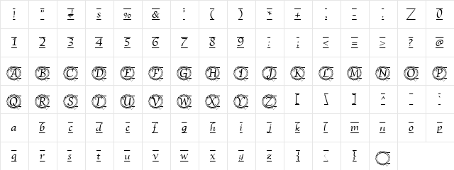 LD Award Regular  glyph index