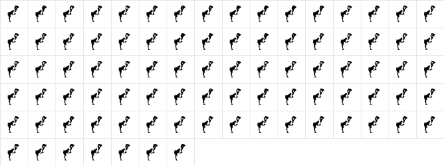 Waitress Regular  glyph index