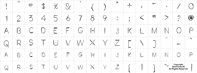 JaggaPoint Regular  glyph index