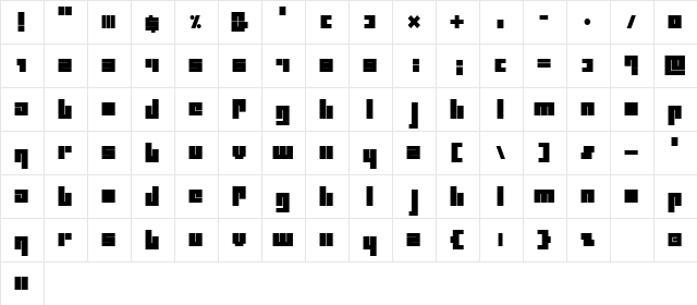 Collage HardRmx  glyph index
