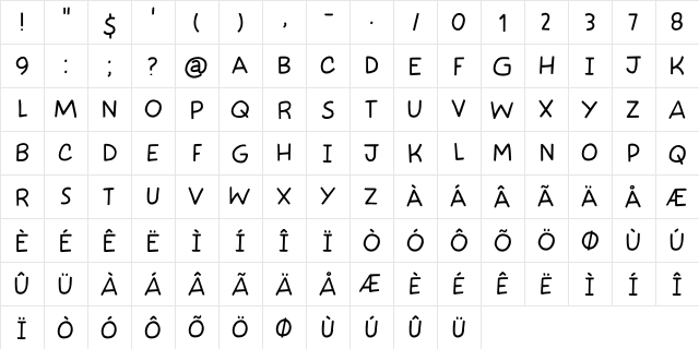 Takeshi Lite DEMO Regular  glyph index