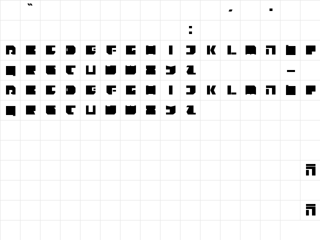 TECNO Regular  glyph index
