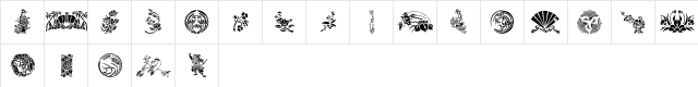 GE Japanese Art Regular  glyph index
