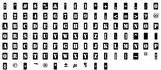 a_StamperCm Regular  glyph index