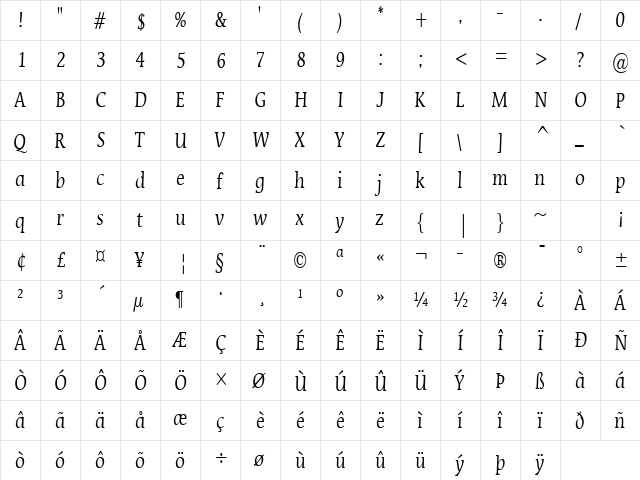 Mirror Thin Normal  glyph index