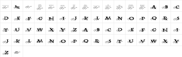 JLR Harry's Glasses Regular  glyph index