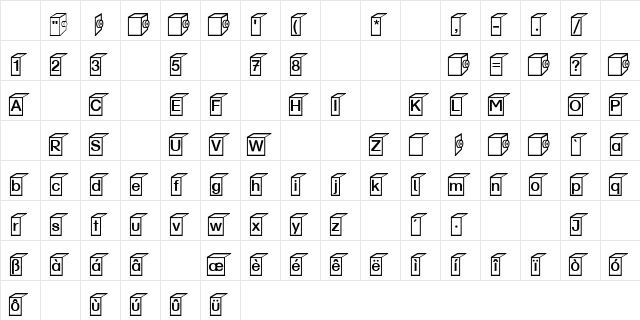 Bausteine Regular  glyph index