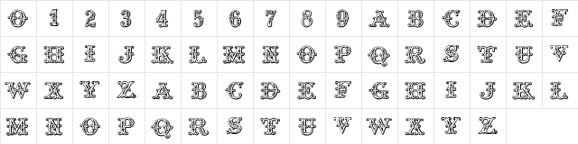 Tropicana Regular  glyph index