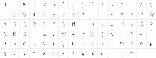 KelliLynn Medium  glyph index