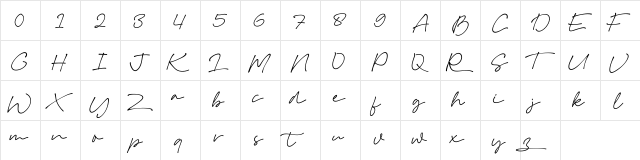 Omesse Regular  glyph index