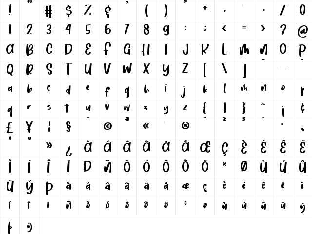 Heart Love Regular Regular  glyph index