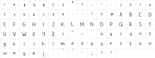 Rizen Regular  glyph index