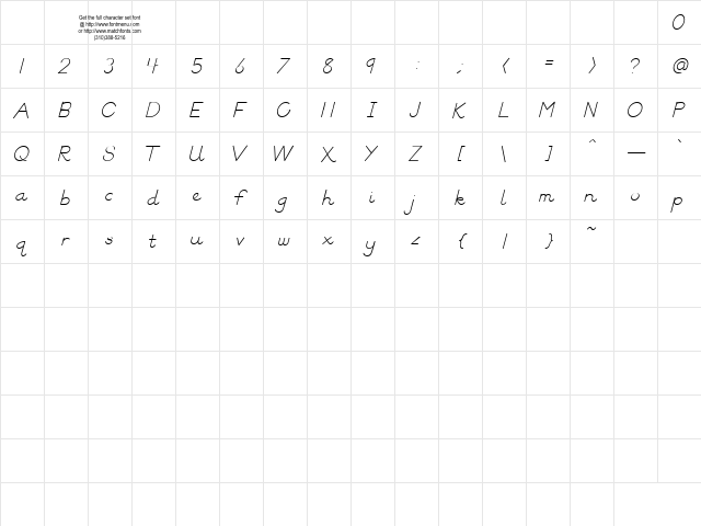 Block Letters Tryout Regular  glyph index