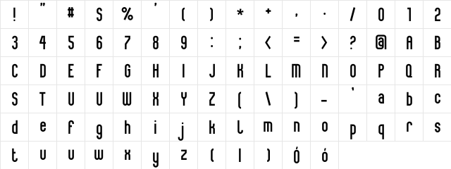 Ulisson Regular  glyph index