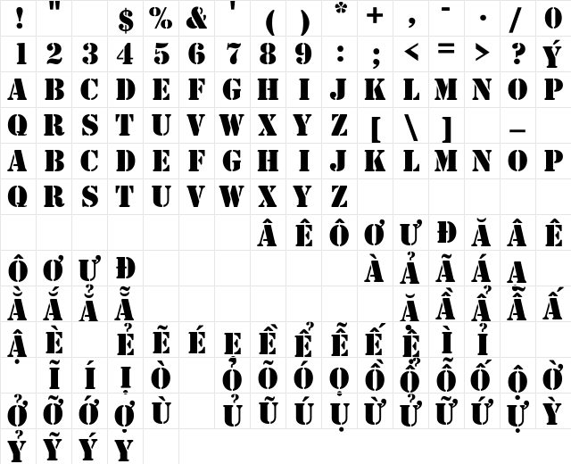 .VnStamp Normal  glyph index
