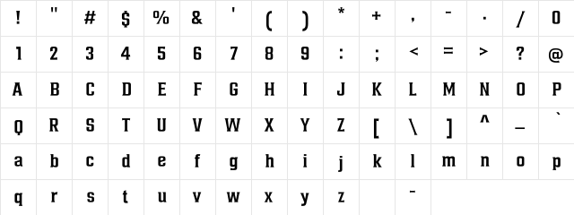 AlterousText Regular  glyph index