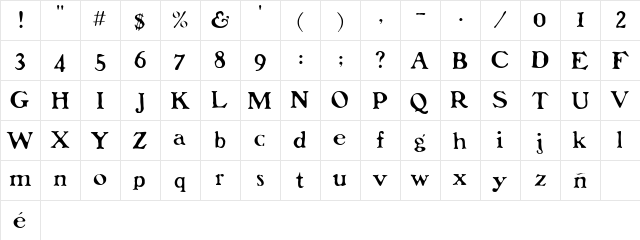PachmanSSK Regular  glyph index