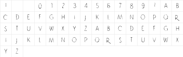 Dinosauruse Regular  glyph index
