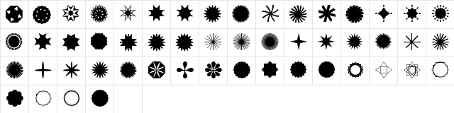 Star Time JL Regular  glyph index