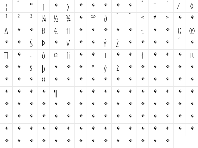 DaxCompact-LightExpert Regular  glyph index