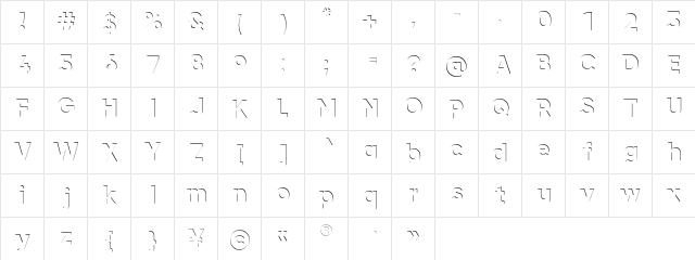 airment Regular  glyph index