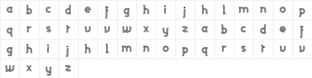 Linea Regular  glyph index