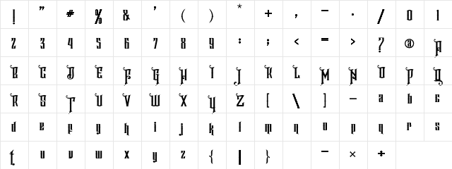 Hijrah_DEMO Regular  glyph index