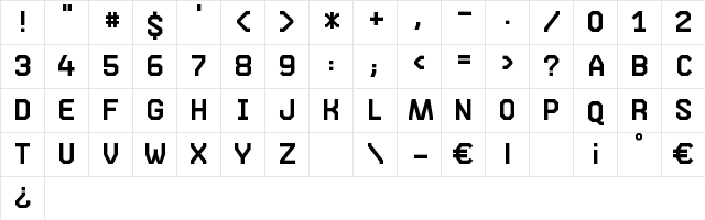 Phase 05 Regular  glyph index