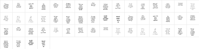 KR Peoplez Regular  glyph index