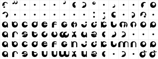 Tabun Regular  glyph index
