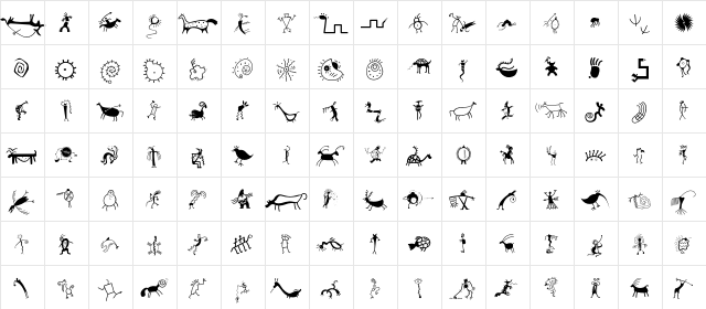 MiniPics RedRock  glyph index