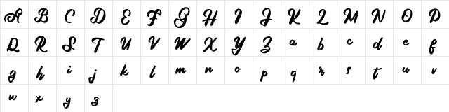 Gargilla FREE Regular  glyph index