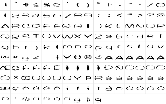FZ WARPED 33 EX Normal  glyph index