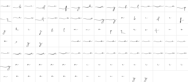 Aghnestademo Signature Regular  glyph index