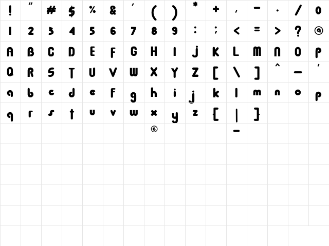 Baby Dollar ll Regular  glyph index