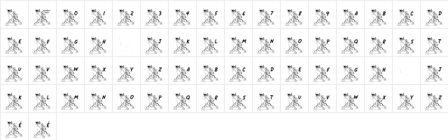 LCR She Proudly Waves LSF Regular  glyph index