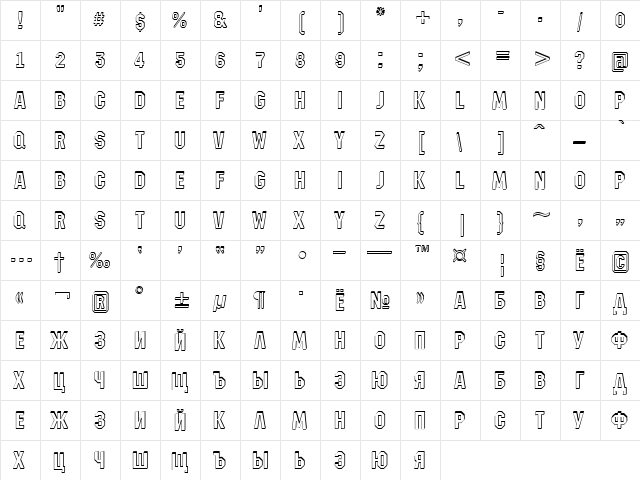 a_MachinaNovaSh Medium  glyph index