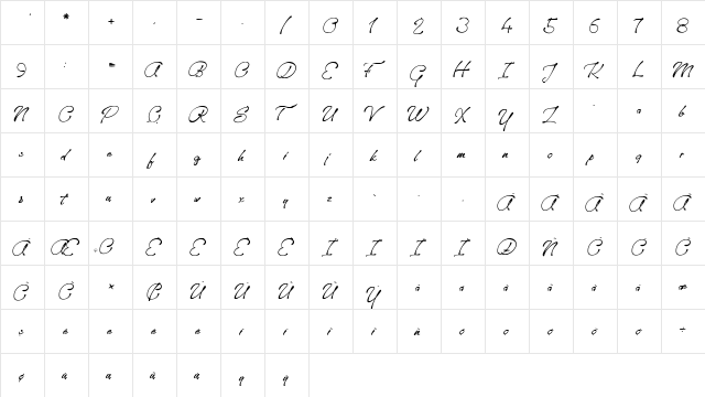 Sanctuary Playground Regular  glyph index