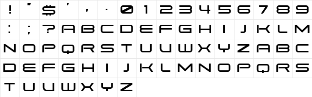 Pitviper Regular  glyph index