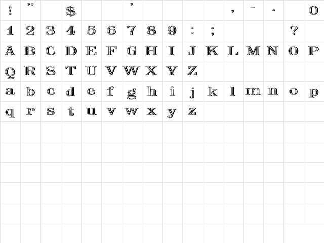 Nauert Ex Plain  glyph index