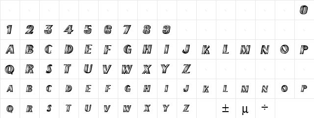 Chili Regular  glyph index